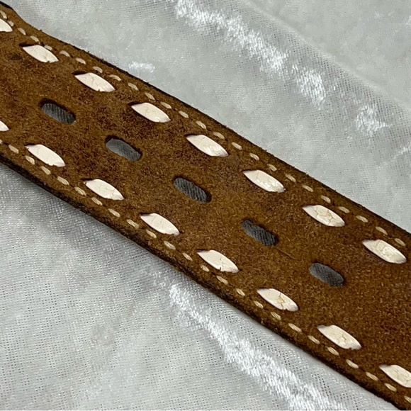 Vintage Brazos Joe Tooled Leather Belt with Margaret stamped on back - Picture 7 of 13